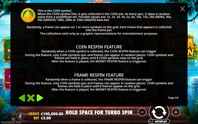 Inca Queen — feature rules