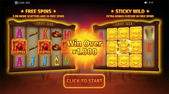 Johnny Cash: official studio game illustration. Any displayed prices or wins are examples, not our results.