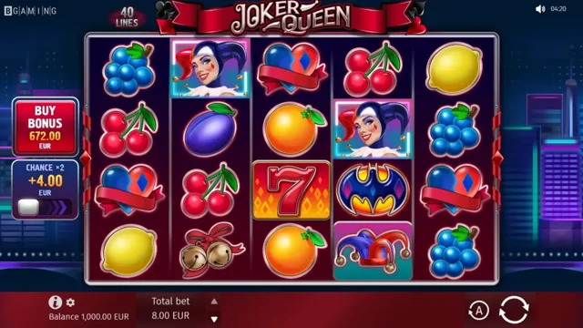 Joker Queen: official forty-line Joker Queen fruit layout.