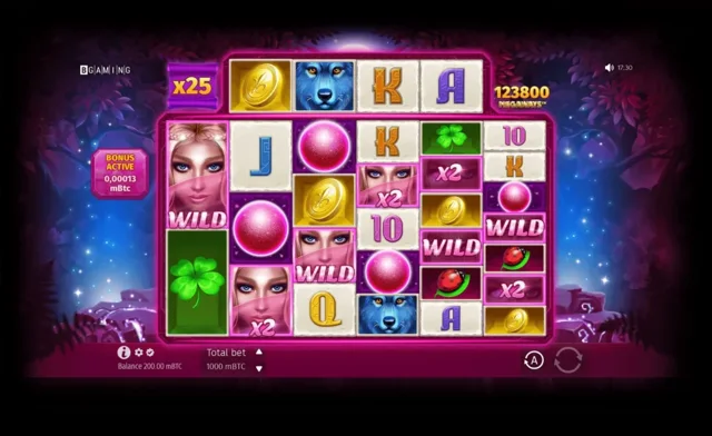 Lady Wolf Moon Megaways: official multiplier-active Free Spins board.