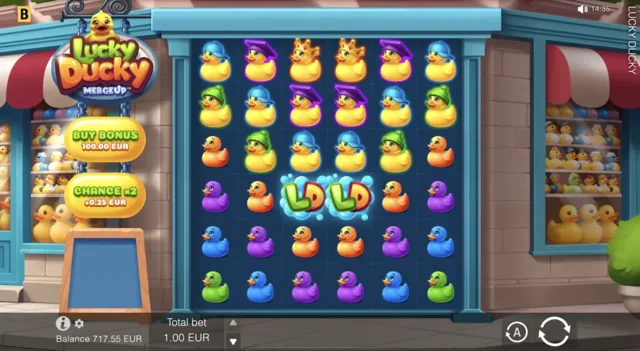 Lucky Ducky: official toy-duck main-game symbol field.