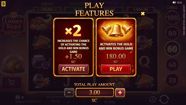 Luxury Feast Hold and Win: official studio game illustration. Any displayed prices or wins are examples, not our results.