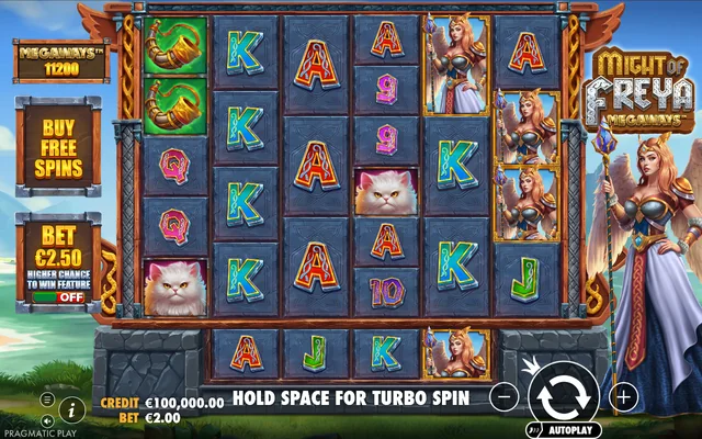 Might of Freya Megaways — base game and controls