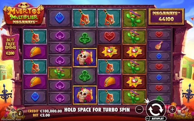 Muertos Multiplier Megaways — base game and controls