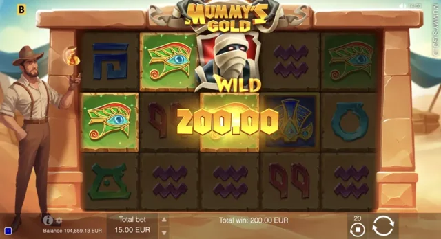 Mummy’s Gold: official Mummy Wild combination illustration.