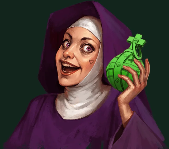 Nunchucks: Official Wild Reel Nun feature illustration. Any displayed balances or wins are examples, not our results.
