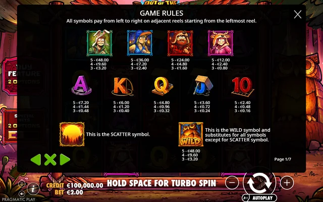 Out of the Woods — symbol paytable and game rules