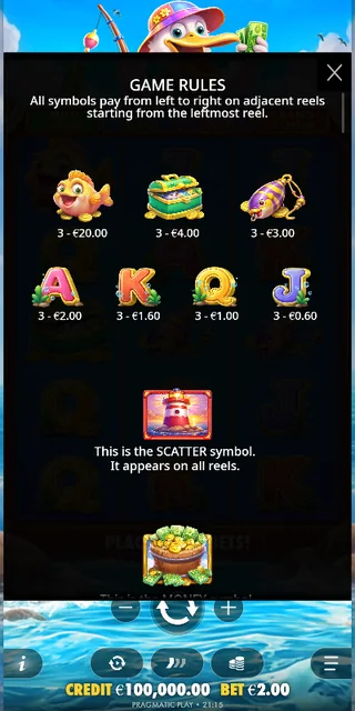 Pelican Payday — symbol paytable and game rules