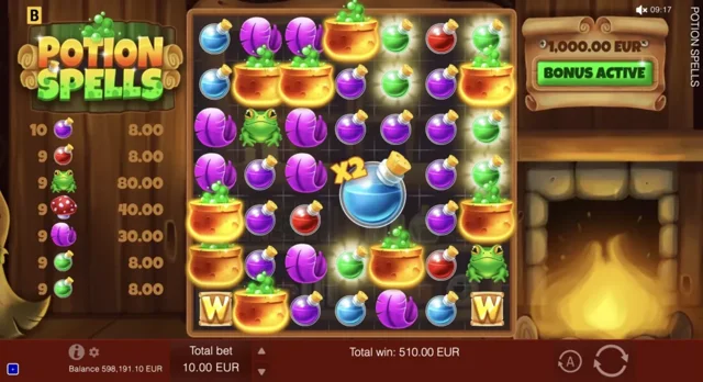 Potion Spells: official feature-active potion grid.
