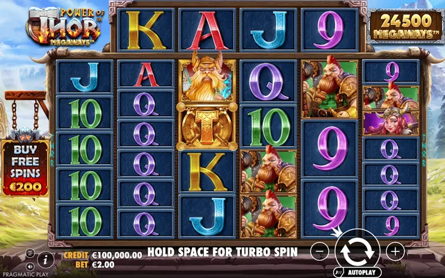 Power of Thor Megaways — base game and controls