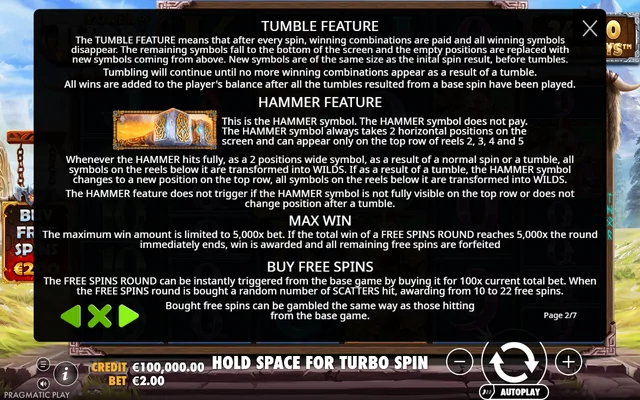 Power of Thor Megaways — feature rules