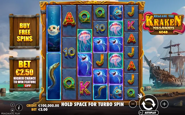 Release the Kraken Megaways — base game and controls