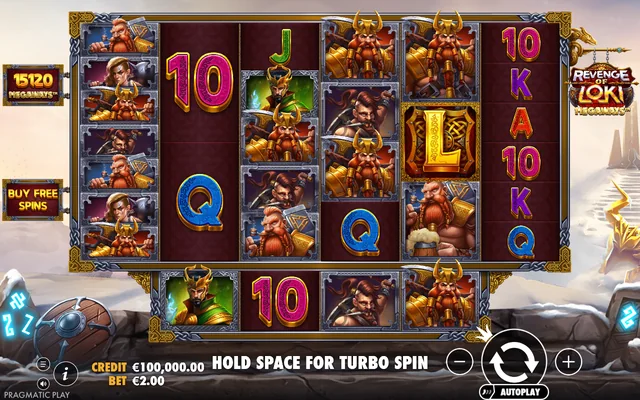 Revenge of Loki Megaways — base game and controls