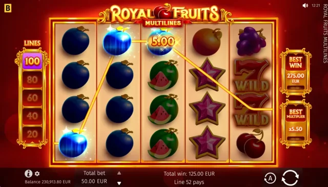 Royal Fruits MultiLines: official ordinary fruit field and line selector.