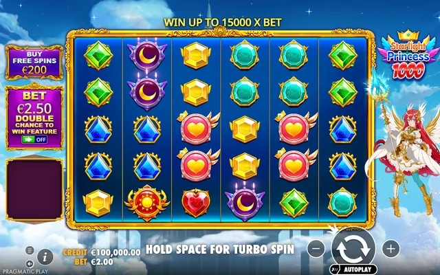Starlight Princess 1000 — base game and controls