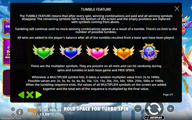 Starlight Princess 1000 — feature rules