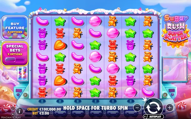 Sugar Rush Super Scatter — base game and controls