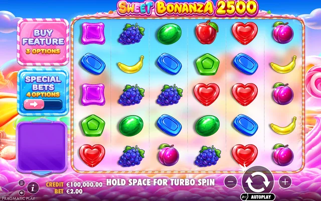 Sweet Bonanza 2500 — base game and controls