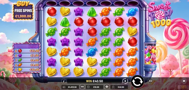 Sweet Pop 1000: official studio game illustration. Any displayed prices or wins are examples, not our results.