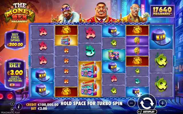 The Money Men Megaways — base game and controls