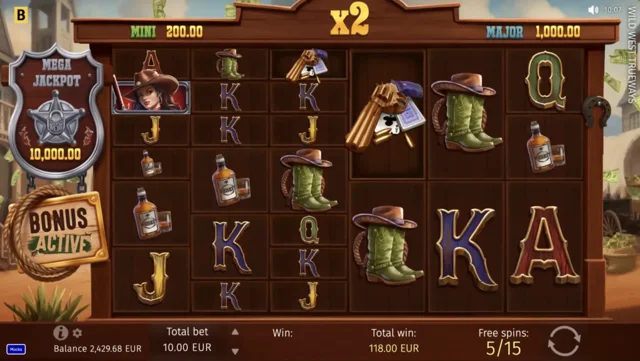 Wild West Trueways: official split-cell Free Spins board.