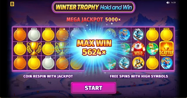 Winter Trophy Hold and Win: official introduction showing the two bonus features.