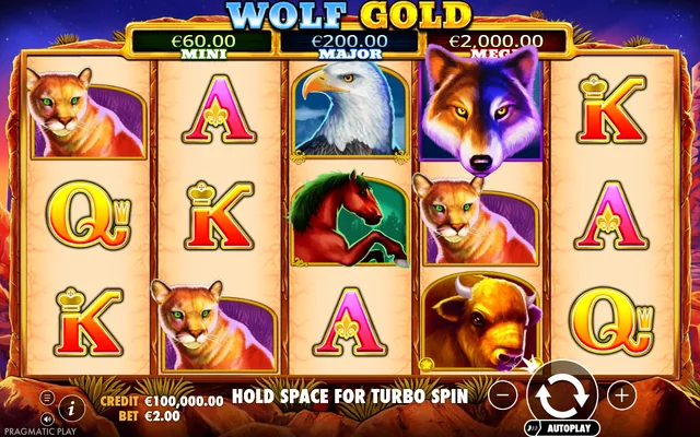 Wolf Gold — game layout and virtual-credit controls
