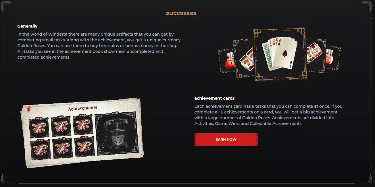 Windetta Casino Achievements