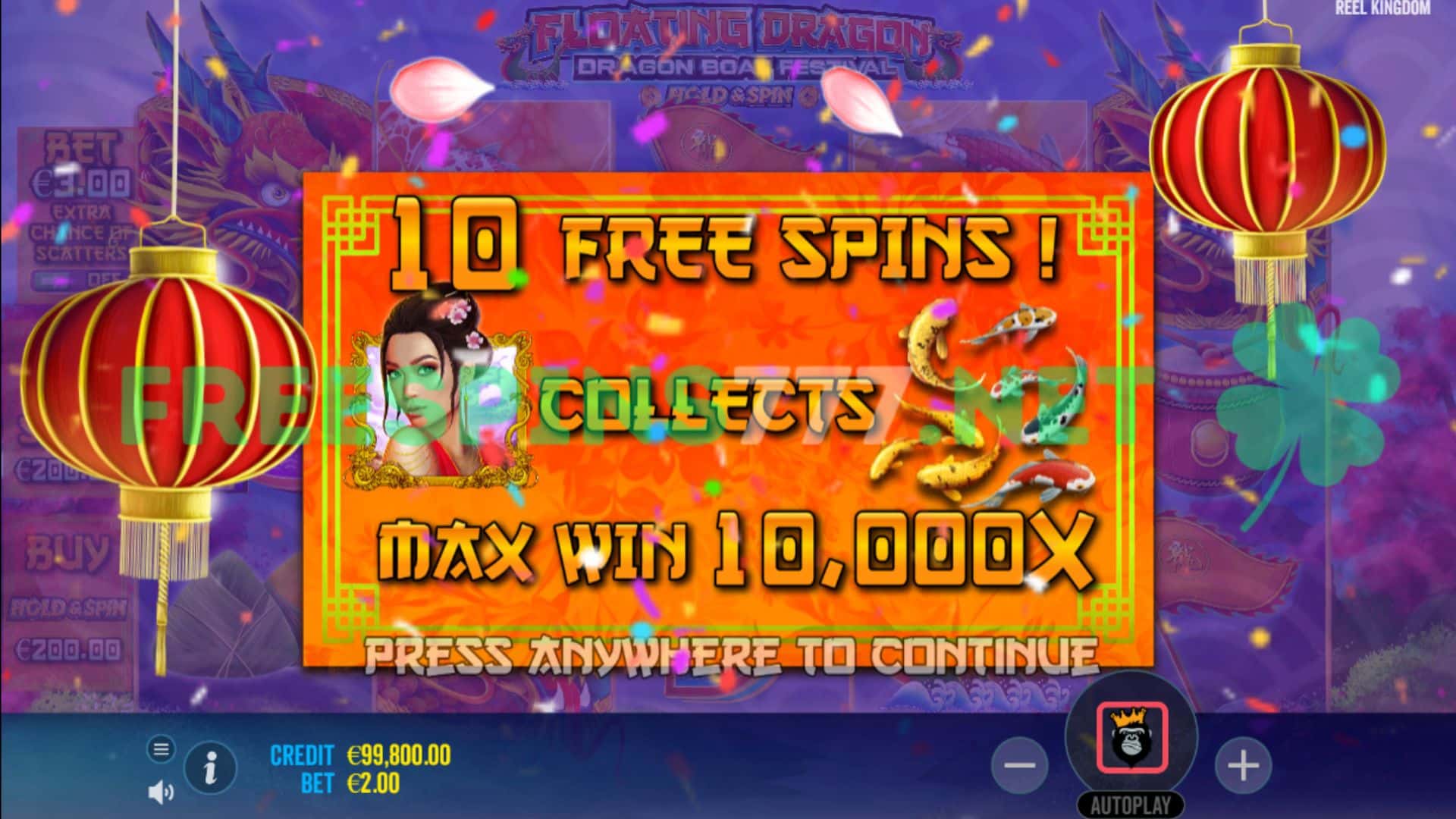 Floating Dragon Dragon Boat Festival normal free spins