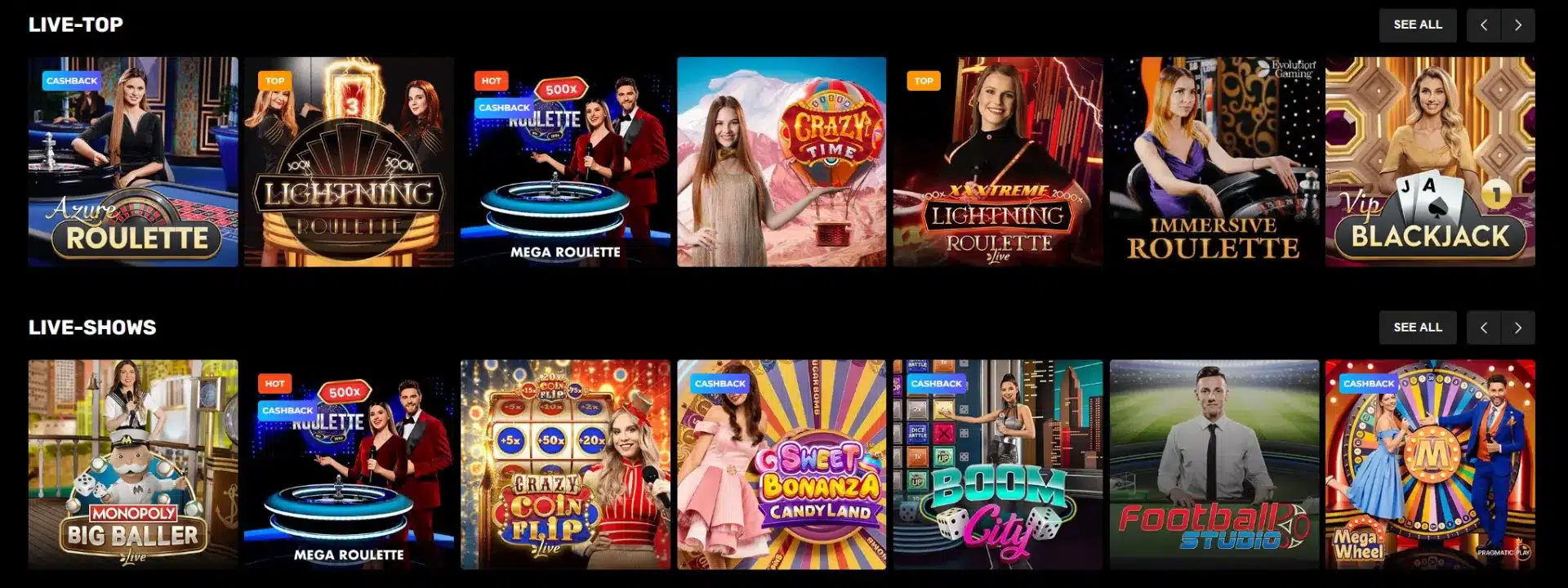 Live Casino Offering