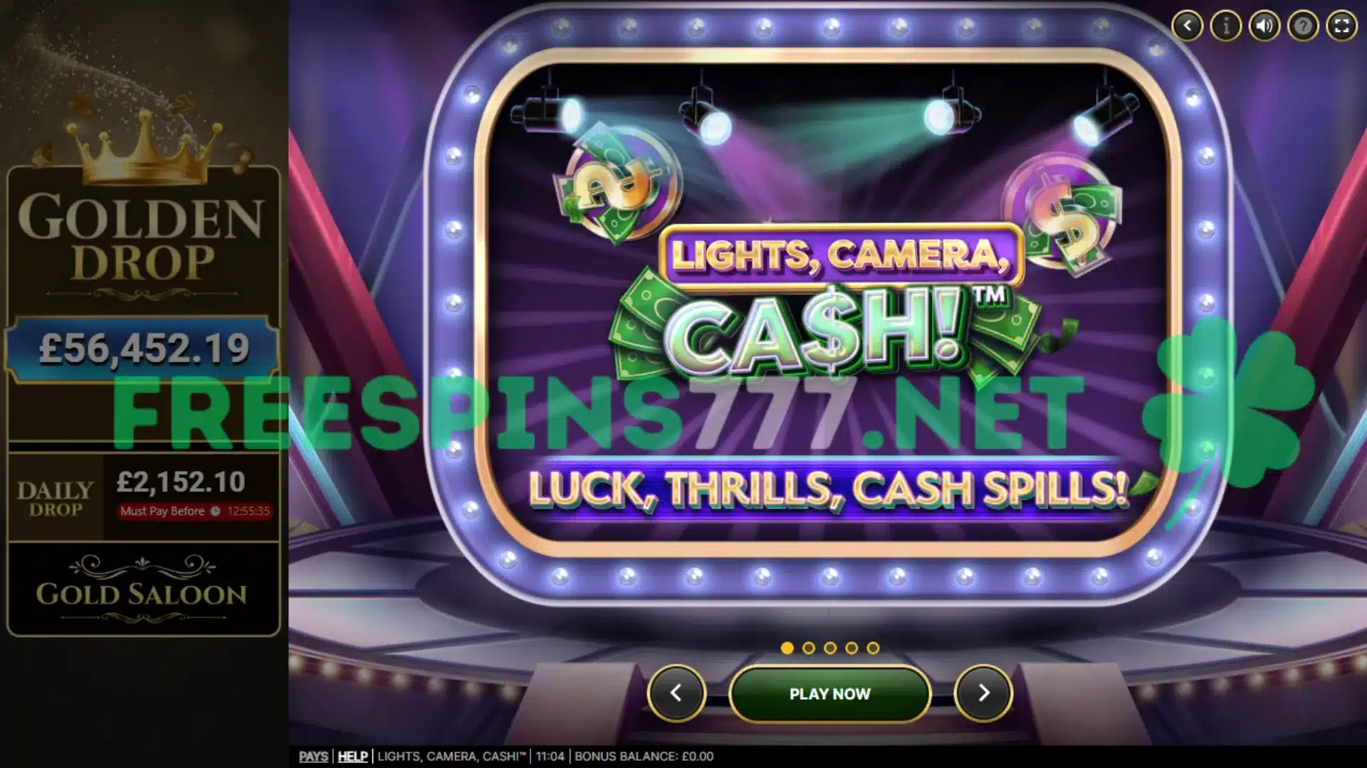 Lights Camera Cash Slot Review