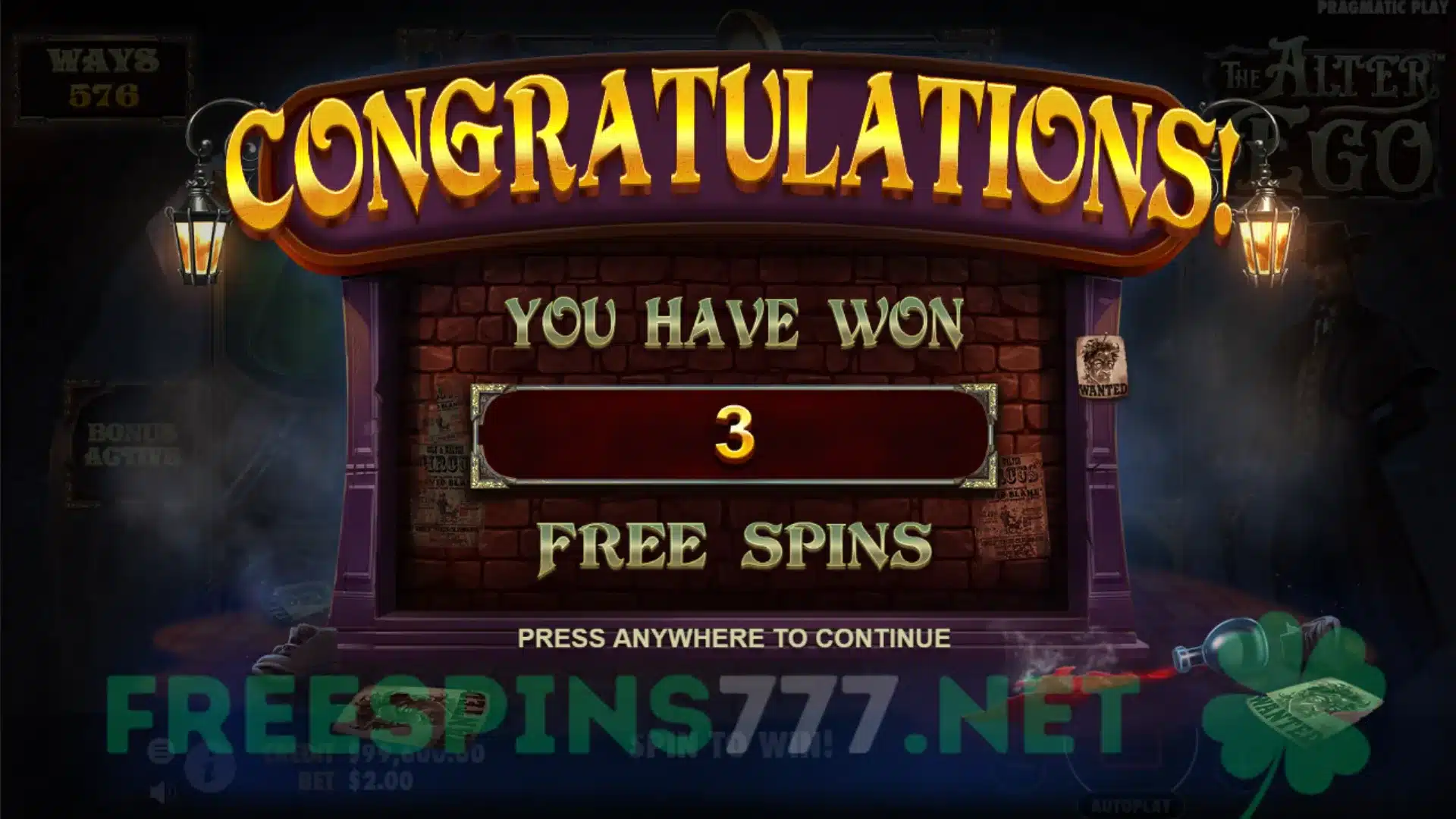 The Alter Ego Free Spins